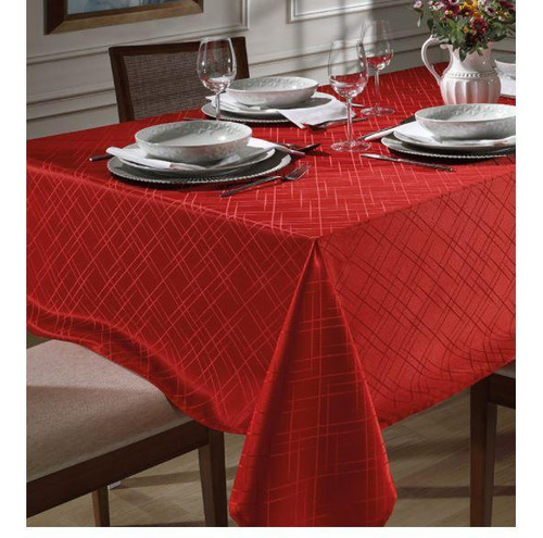 Toalha De Mesa Retangular 8 Lugares Jacquard Requinte Dohler