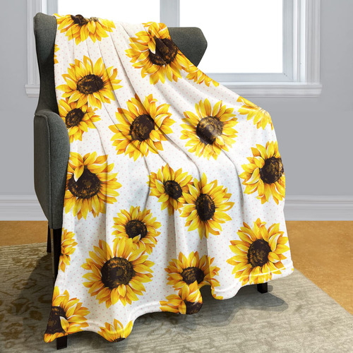 Yisumei Manta De Girasol Con Estampado Floral, Suave, Clida