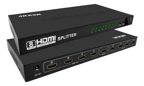 Conmutador Splitter Hdmi, 1 Entrada X 8 Salidas, 4k X 2k 3d