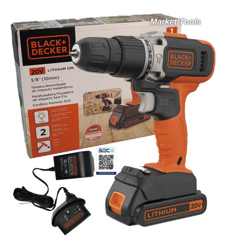 Taladro/atornillador Percutor 20v + Batería 20v Black Decker