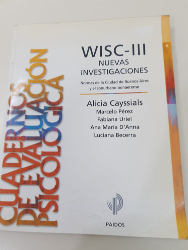 Wisc Iii  Alicia Cayssials  Edit Paidós