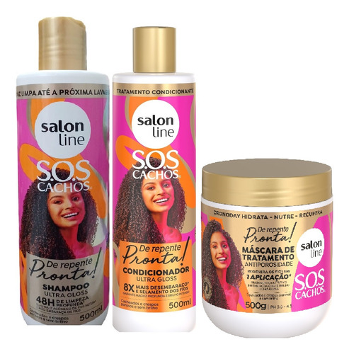 Salon Line Sos Cachos De Repente Kit Sh+cond+máscara 500g