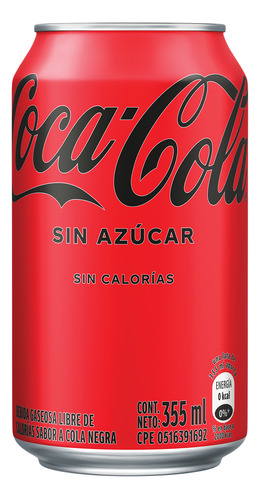 Refresco Coca-cola Sin Azúcar Lata 355ml 12 Unidades