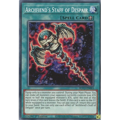 Archfiend's Staff Of Despair (blvo-en063) Yu-gi-oh!