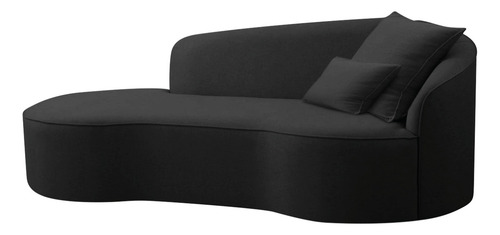 Divã Recamier Inglaterra Sofá Curvo Sala Estar 150 Cm Boucle Cor Preto Desenho Do Tecido Bucle