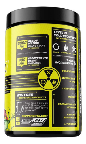 Eaa Y Bcaa Electrolitos Recov-7 Repp 40/20srv Nootropico Sabor Gummy Bears