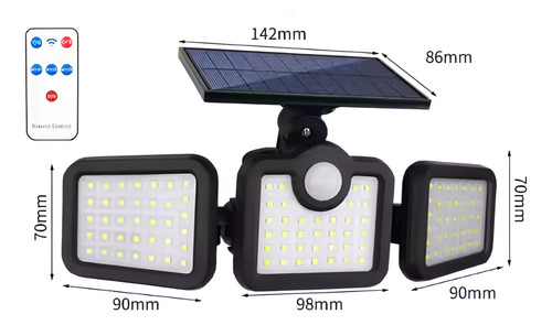 Lampara Solar Para Jardin Exterior Focos Solares Interiores Para Alumbrado Publico Poste Lamparas Urbanas Paneles Paqueños Para Patio Y Jardin Luminarias Leds 3 Caras Focos Potentes Comerliv 1 Pieza