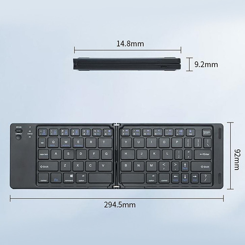 Set Teclado Y Mouse Inalámbrico Plegable Compacto Y Portátil