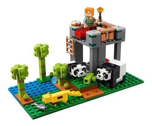 Imagem 3 de 6 de Blocos de montar Lego Minecraft The panda nursery 204 peças em caixa