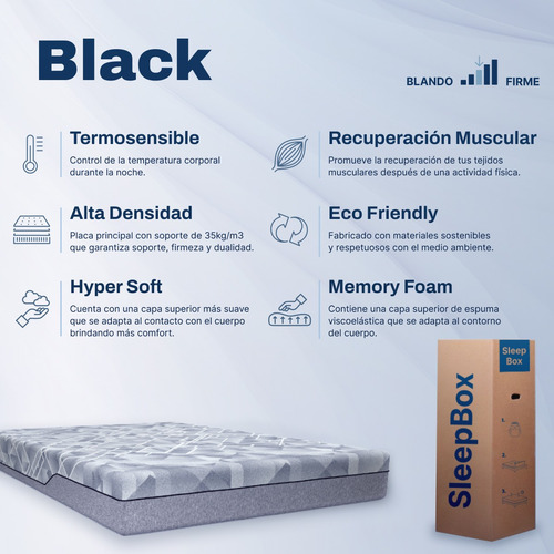 Colchón Sleepbox Black - Queen 160x200cm