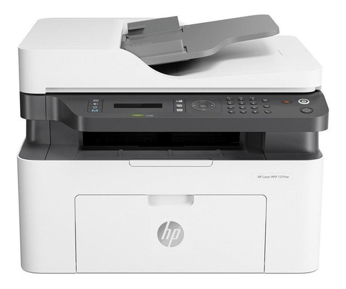 Impressora multifuncional HP LaserJet 137fnw com wifi branca e preta 110V - 127V