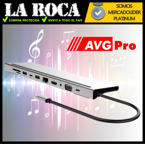 Imagen 5 de 10 de Adaptador Usb C Macbook Air Pro Hub 11 En 1 Hdmi Rj45 Cuo