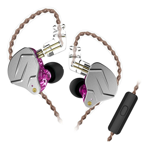Fone de ouvido in-ear gamer KZ Auriculares con cable ZSN Pro with mic violeta