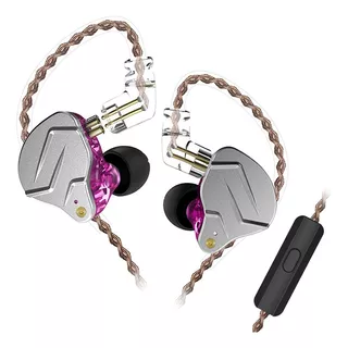 Audífonos in-ear gamer KZ Auriculares con cable ZSN Pro with mic violeta