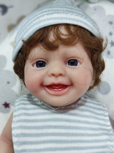 Mini Bebe Reborn Original Silicona Sólida Suave Flexible Boy