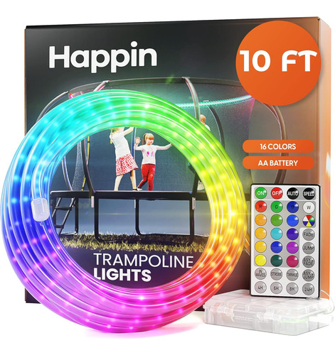 Luces Led Trampolín Control Remoto, 16 Colores Y 4 Mod...