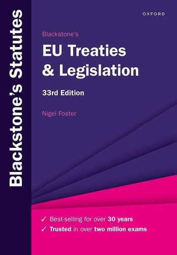 Libro: Blackstoneøs Eu Treaties & Legislation (blackstoneøs