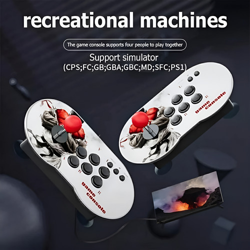 Kit 2 Controle Arcade Fliperama Com 15.000 Jogos