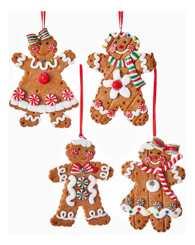 Kurt Adler Gingerbread Nino/nina Ornamento 4a