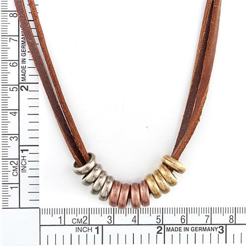Coolsteelandbeyond Collar De Cuero, Colgante De Dijes De Cue