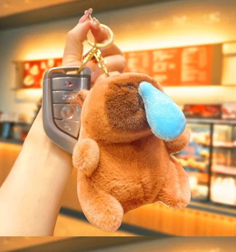 7 Piezas, Llavero De Peluche De Capibara, Colgante De Mochila De Tortuga Marina De 14 Cm