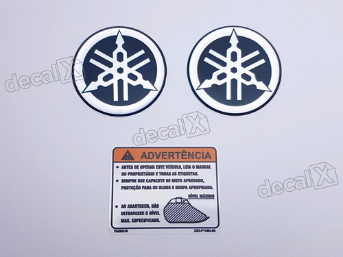 Adesivo Emblema Yamaha Xj6 Resinado 50mm Kit Etiqueta Tanque