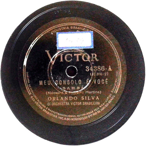 78 Rpm Orlando Silva 1938 Selo Victor 34386