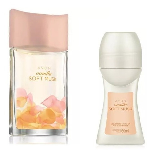 Set Kit Avon Vanilla Soft Musk Perfume Mujer + Desodorante 