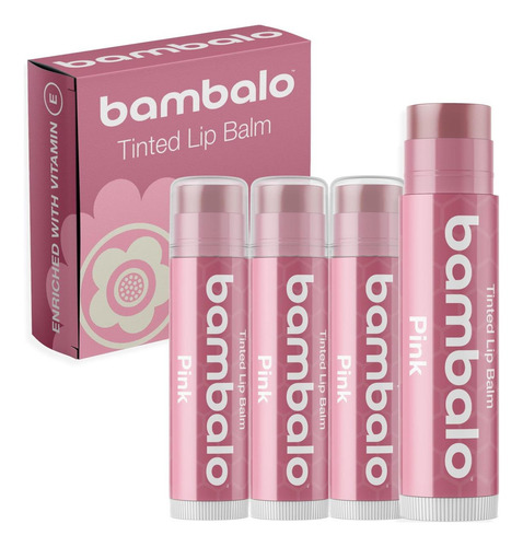 Bambalo 4 Pacotes De Protetores Labiais Rosados ??- Ingredie