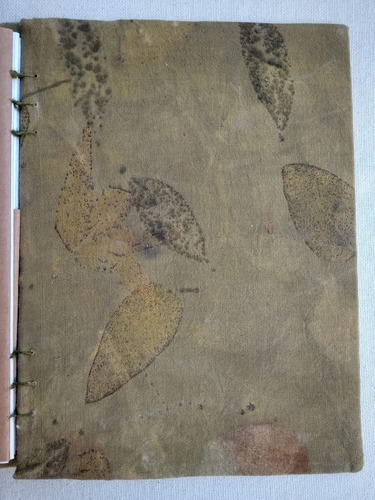Cuaderno Artístico, Con Impresión Vegetal. Verde Fumee