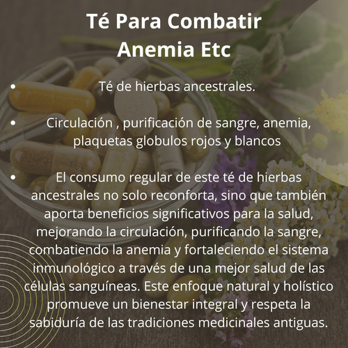 Té Para La Circulación, Anemia, Plaquetas, Globulos 1kg