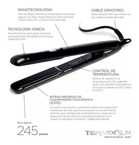 Plancha de cabello Profesional Termix Slim Negro