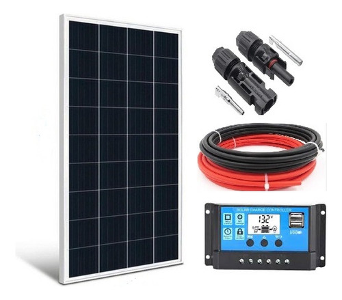 Kit Painel Solar Fotovoltaico 150w Com Controlador 