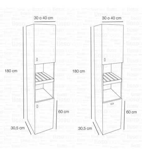 Imagen 4 de 10 de Tolva Laqueada Mueble Baño 40 O 30 Volcador Wengue Blanco