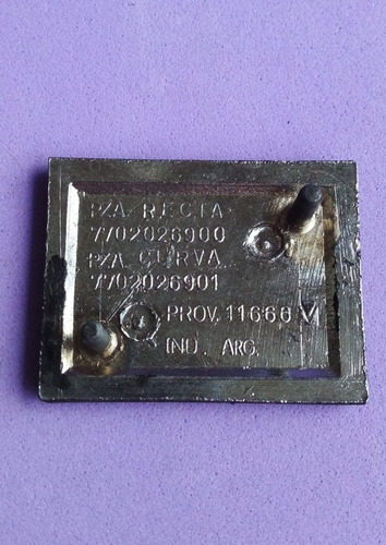 Insignia Placa Recta Renault 12 (numero) Original De Época