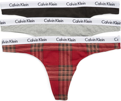 Calvin Klein Mujer Panty Thong Paquete De 3 Originales