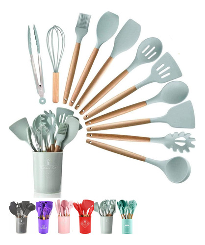 Juego De Utensilios De Cocina De Colores 12 Pcs