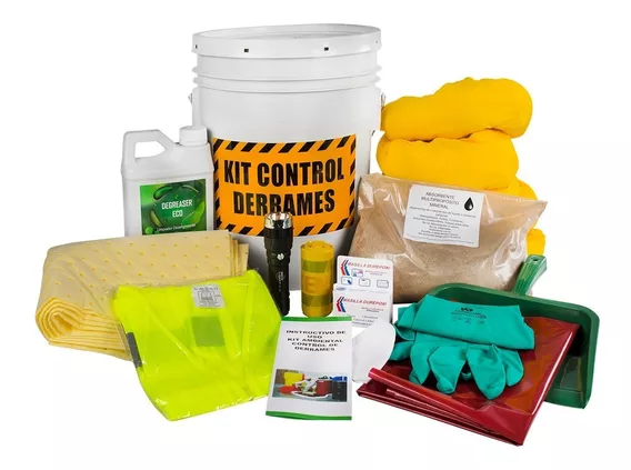  Kit Control Derrames Químicos 5 Galones En Cuñete