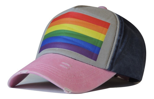 Imagen 1 de 2 de Gorra Gorro Movimiento Bandera Lgbt+ Vintage Prelavada Liber