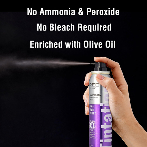 Spray Temporal Color Cabello Vivid Violet, Red By Kiss Tcs13