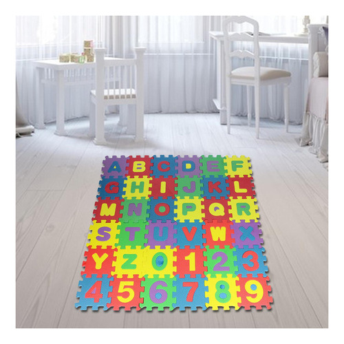 Nuevo Juego De 36 Puzzle Play Mat Alfabeto Número Eva