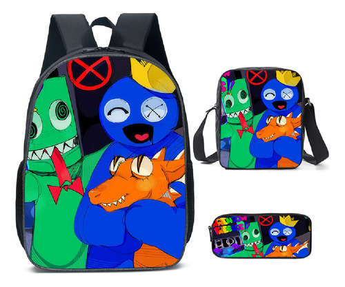 Set De 3 Mochilas Escolares De Primaria Rainbow Friend