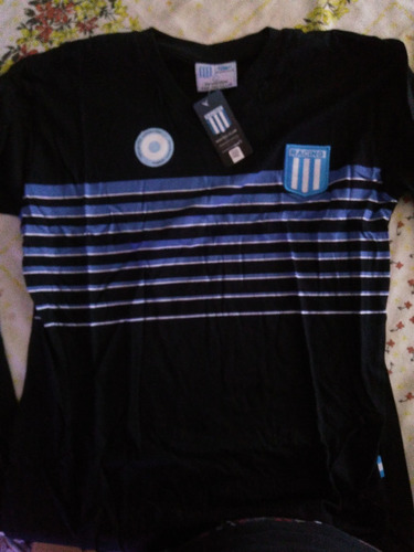 Remera Escudo Bordado Racing Club Avellaneda Adulto Legitima