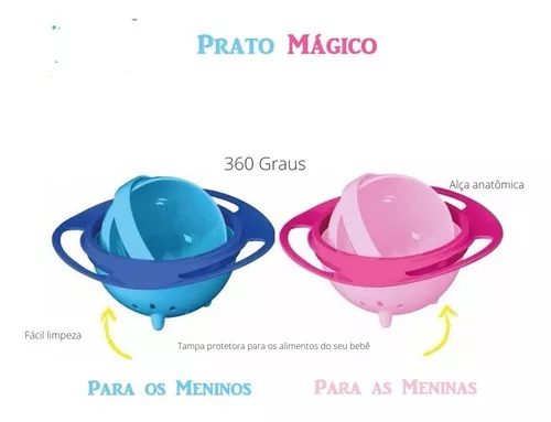 Prato Giratório Não Cai A Comida Prato 360 Graus Mágico em