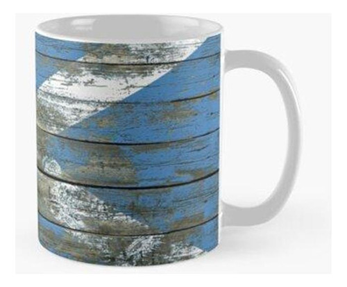 Taza Bandera De Escocia En Efecto De Paneles De Madera Rugos