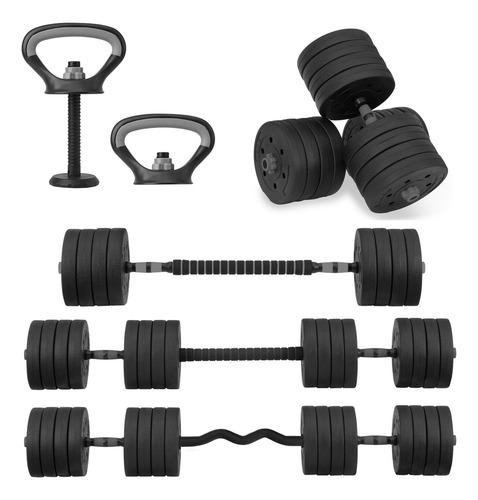 Mancuernas Ajustables 50kg Pesas Rusas Altera Set Gimnasio Color Gris