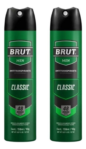 Desodorante Aero Brut 150ml Classic - Kit Com 2un