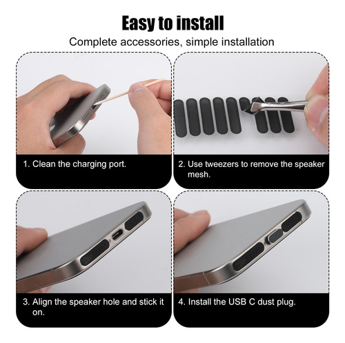 Tapones Antipolvo Usb C Y Cubiertas De Altavoces Para iPhone