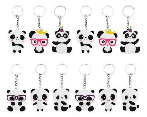 Bolsa Con Colgantes Y Llavero Panda, 12 Unidades