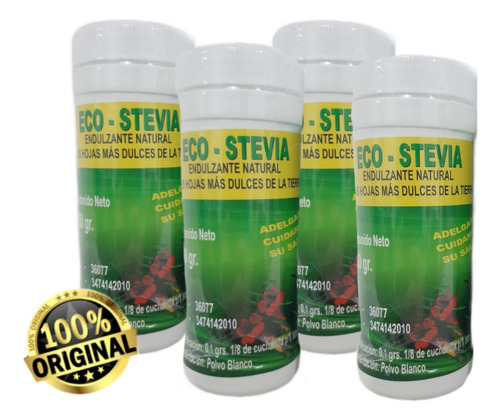 Eco Stevia En Polvo Original ( Pack 4 Unidades ) 160 Gr